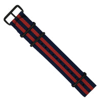 Premium Nato Strap in Navy Red Small Stripes