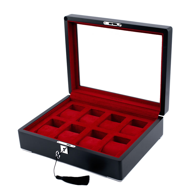 Monad Legacy Black Watch Box in Red (8 Slots)