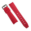 Retro Curved End Rubber Strap for Omega x Swatch Moonswatch in Red