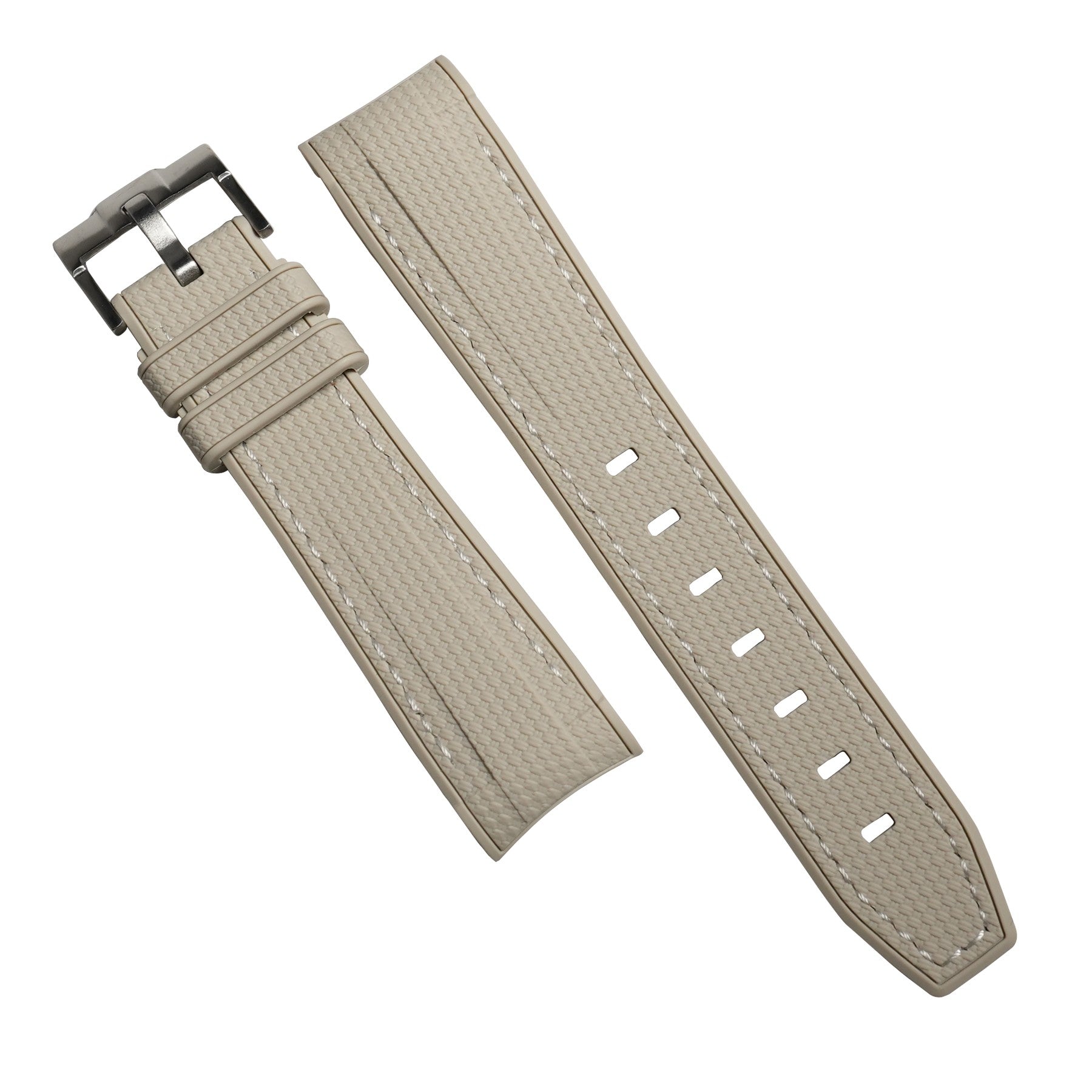 Retro Curved End Rubber Strap for Omega x Swatch Moonswatch in Ash