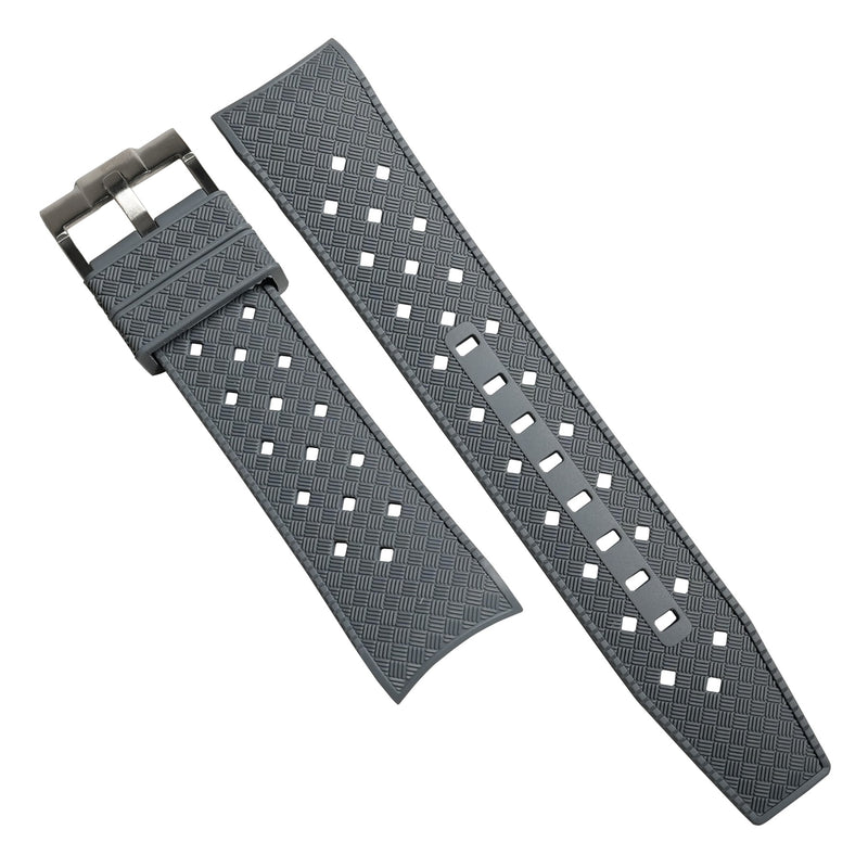 Tropik Curved End Rubber Strap for Blancpain x Swatch Scuba Fifty Fathoms in Grey