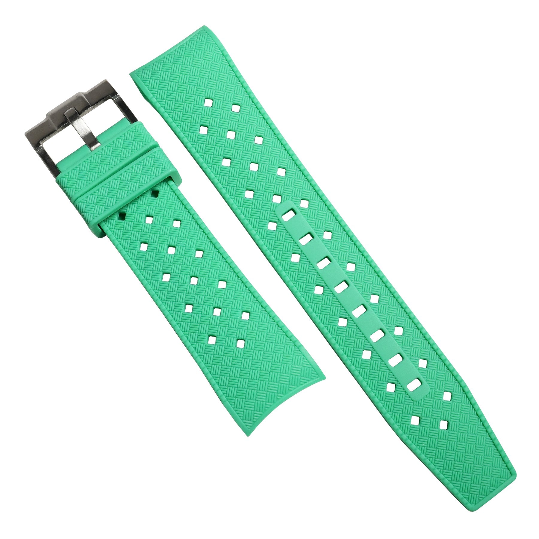 Tropic Curved End Rubber Strap for Blancpain x Swatch Scuba Fifty Fathoms in Green