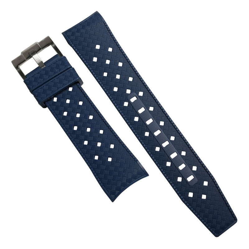 Tropic Curved End Rubber Strap for Blancpain x Swatch Scuba Fifty Fathoms in Navy