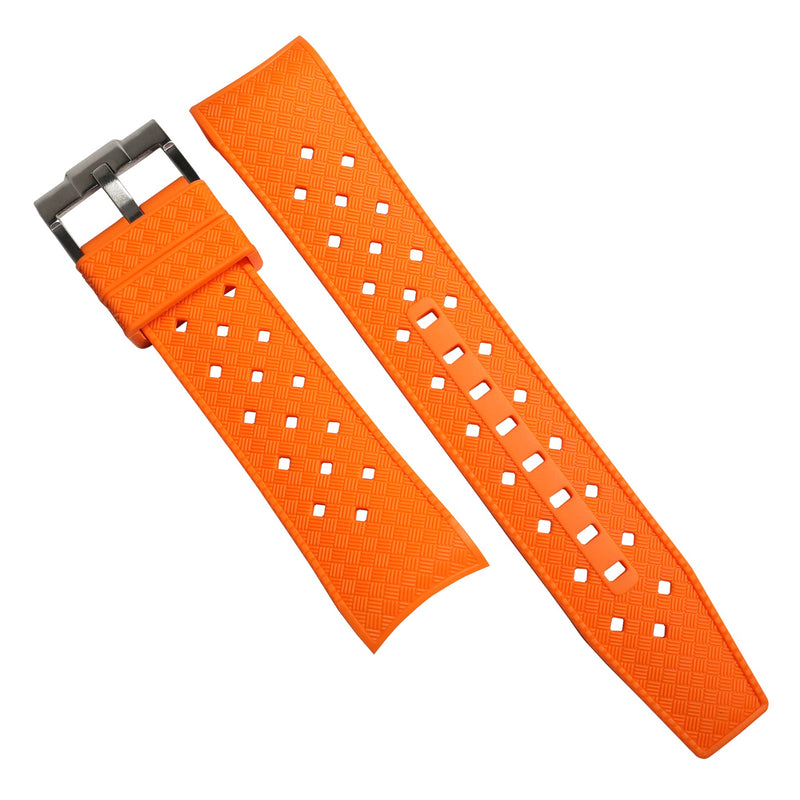 Tropic Curved End Rubber Strap for Blancpain x Swatch Scuba Fifty Fathoms in Orange