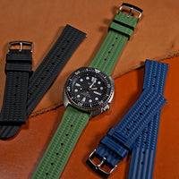 Waffle FKM Rubber Strap in Green