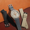 Retro Curved End Rubber Strap for Omega x Swatch Moonswatch in Grey