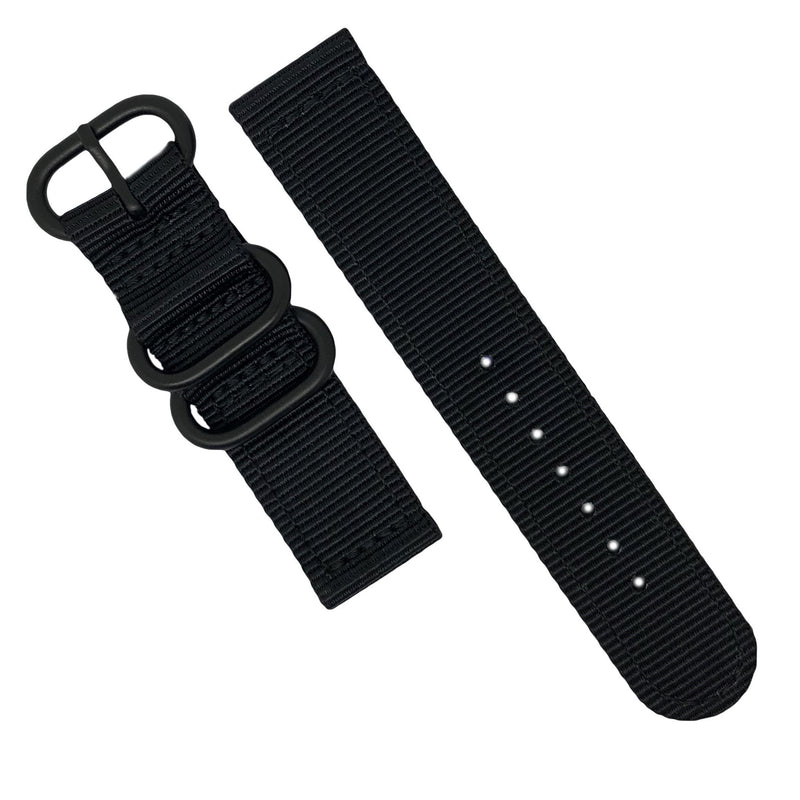 Two Piece Heavy Duty Zulu Strap in Black