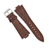 Genuine Croc Pattern Leather Watch Strap in Brown (Tissot PRX 40)