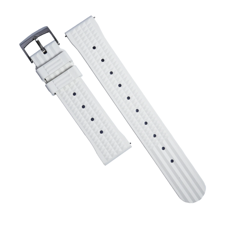 Waffle FKM Rubber Strap in White