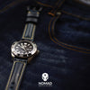 M2 Oil Waxed Leather Watch Strap in Navy