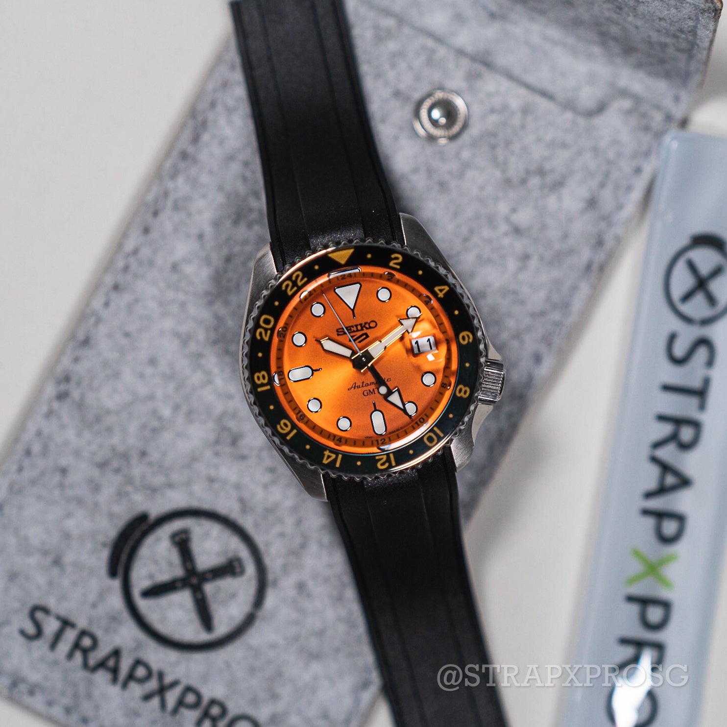 Leather strap seiko skx007 sale