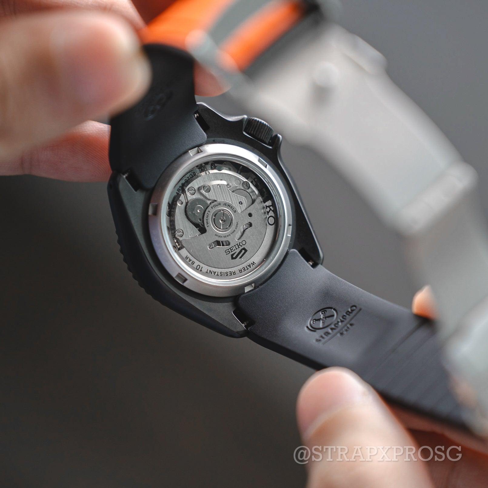 StrapXPro Rubber Watch Strap for Seiko 5 Sport 5KX / GMT