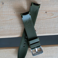 StrapXPro Curved End Rubber Strap for Seiko Monster (4th Gen) in Army Green (20mm)