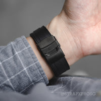 StrapXPro Curved End Rubber Strap for Seiko SKX/5KX in Black (22mm)