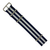 Premium Nato Strap in Navy White Small Stripes