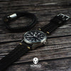 Premium Rally Leather Watch Strap in Black