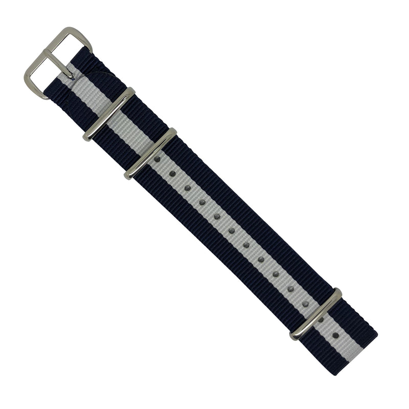 Premium Nato Strap in Navy White