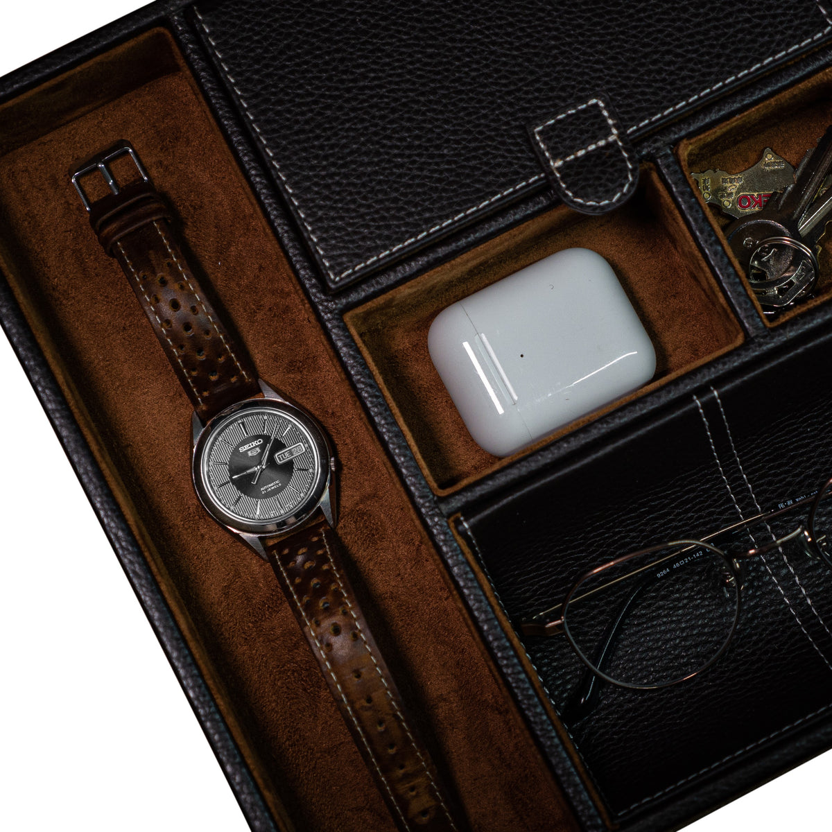 Leather Valet Tray in Brown – Nomad Watch Works Intl