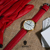 Premium Saffiano Leather Strap in Red