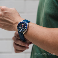 StrapXPro Curved End Rubber Strap for Seiko SKX/5KX in Navy (22mm)