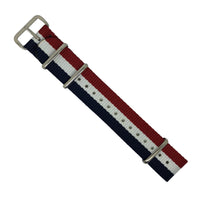 Premium Nato Strap in Navy White Red