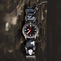 Heavy Duty Zulu Strap in Black Camo with Silver Buckle (20mm) - Nomad watch Works