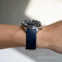 StrapXPro Curved End Rubber Strap for Seiko Monster (4th Gen) in CloudBurst Blue (20mm)