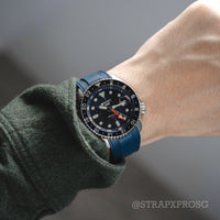 StrapXPro Curved End Rubber Strap for Seiko SKX/5KX in Navy (22mm)