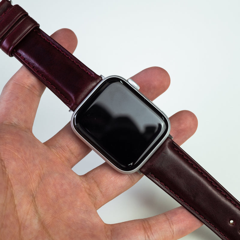 Classic Horween Leather Strap in Chromexcel® Burgundy (Apple Watch)