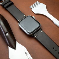 Vintage Horween Leather Strap in Chromexcel® Black (Apple Watch)