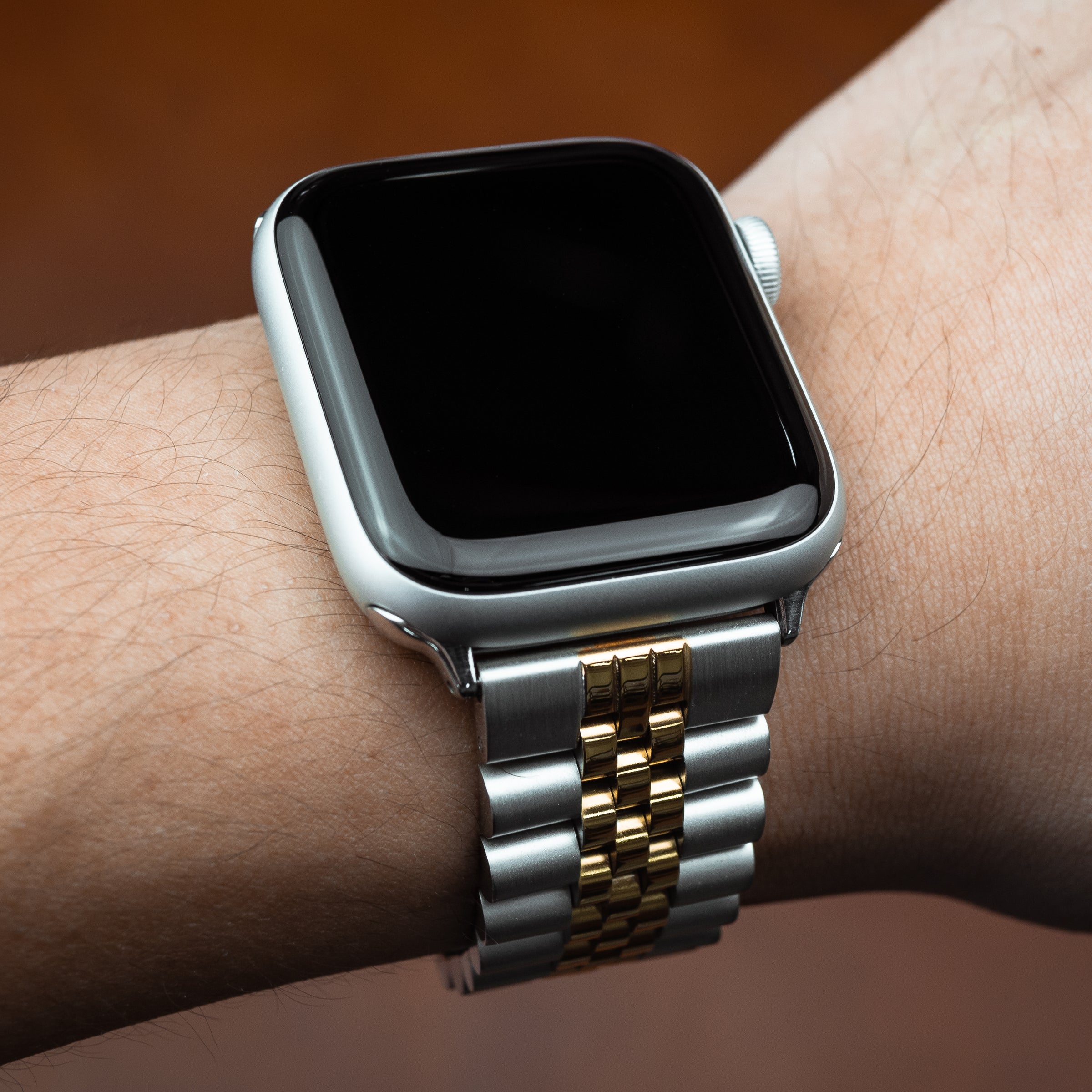 Jubilee Metal Strap in Silver and Rose Gold (Apple Watch)