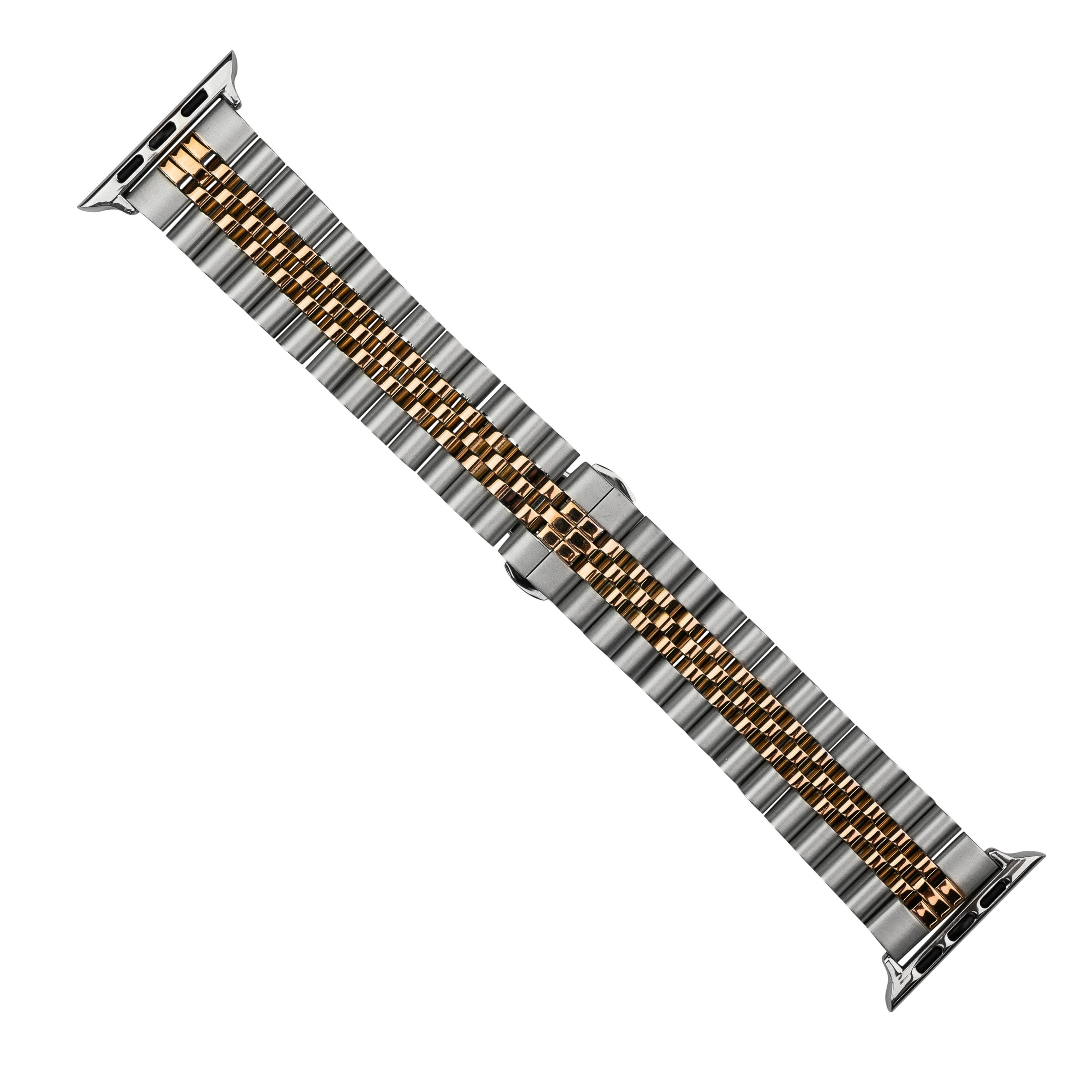 Jubilee Metal Strap in Silver and Rose Gold (Apple Watch)
