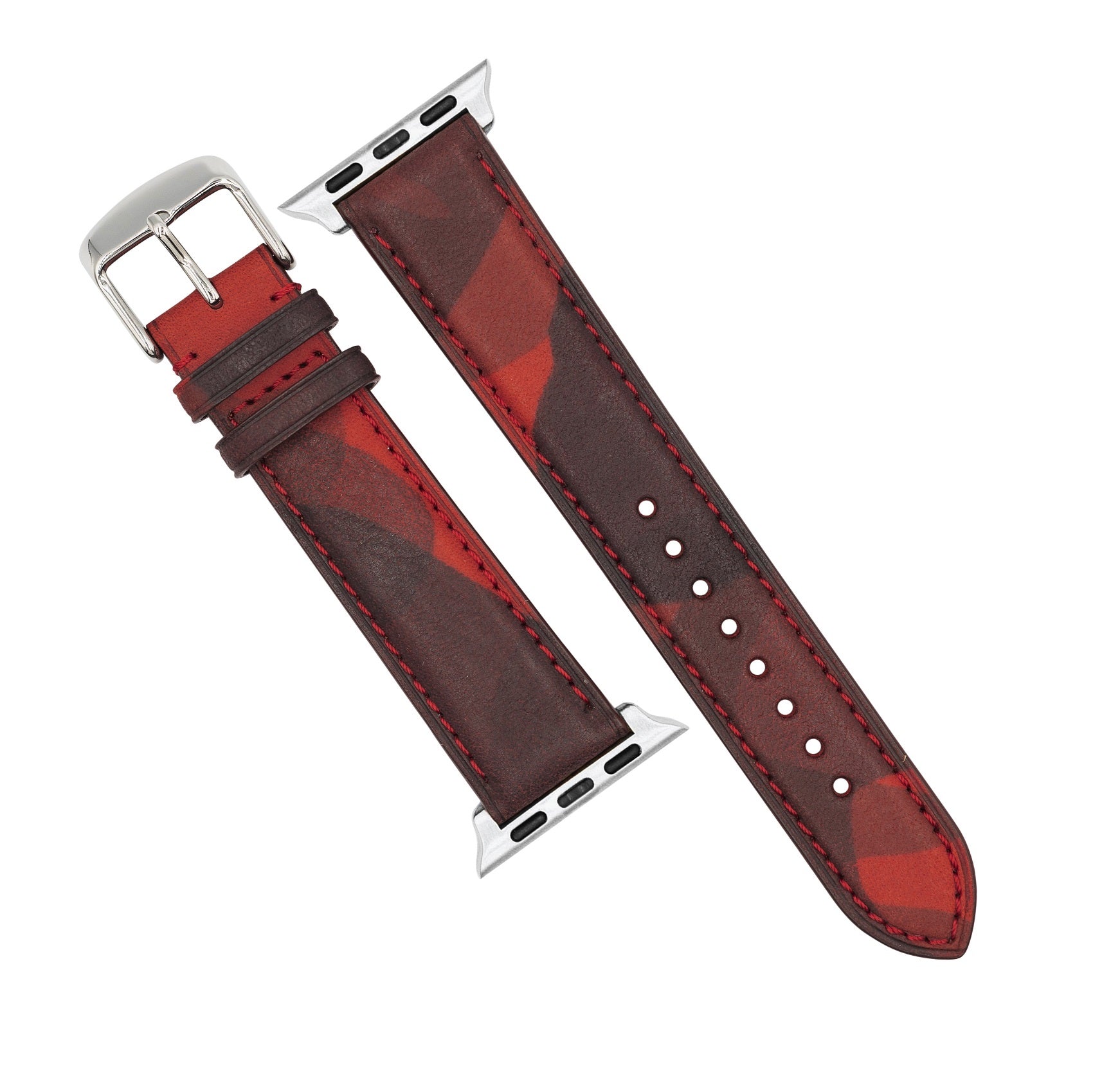 Classic LPA Camo Leather Strap in Red Camo Apple Watch Nomad