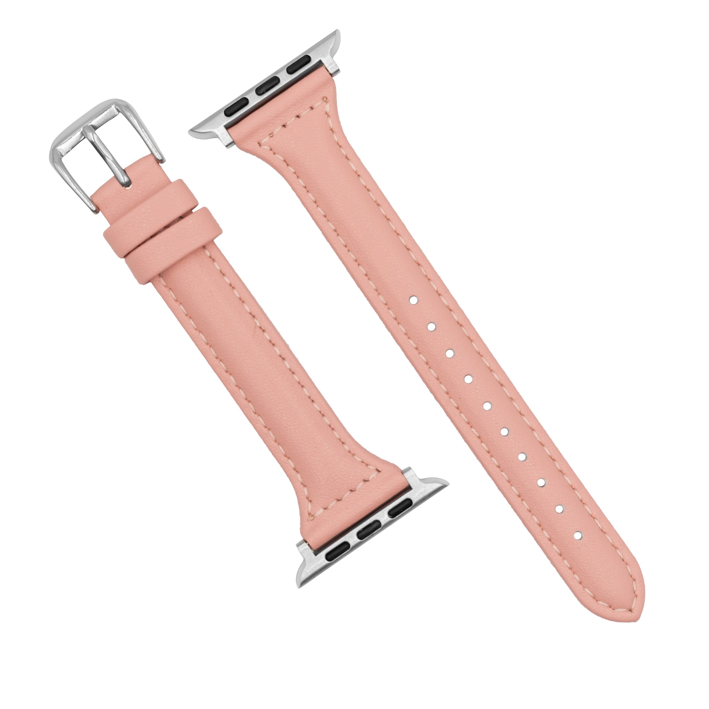 Slim Leather Strap in Pink (Apple Watch)