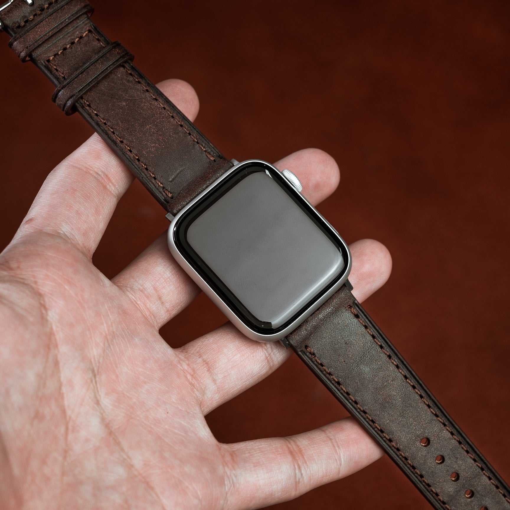 Signature Pueblo Leather Strap in Brown (Apple Watch)
