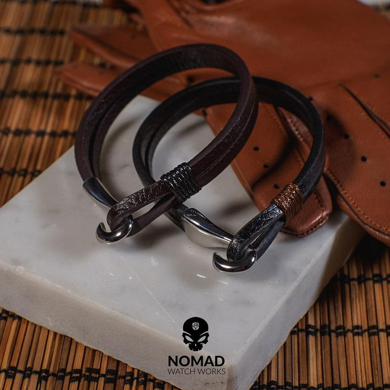 Lincoln Leather Bracelet in Brown (Size L)