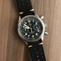 Premium Rally Leather Watch Strap in Black (18mm)