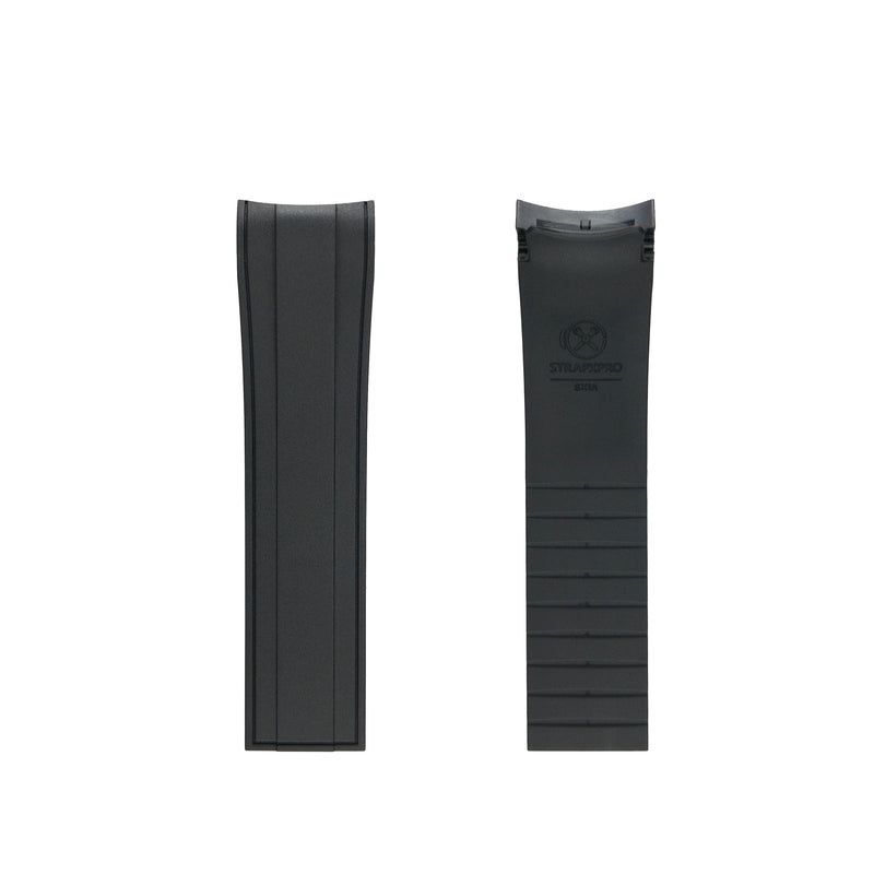 StrapXPro Curved End Rubber Strap for Seiko SKX/5KX in Black (22mm)