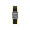 StrapXPro Curved End Rubber Strap for Seiko SKX/5KX in Black/Yellow (22mm)