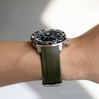 StrapXPro Curved End Rubber Strap for Seiko Monster (4th Gen) in Army Green (20mm)