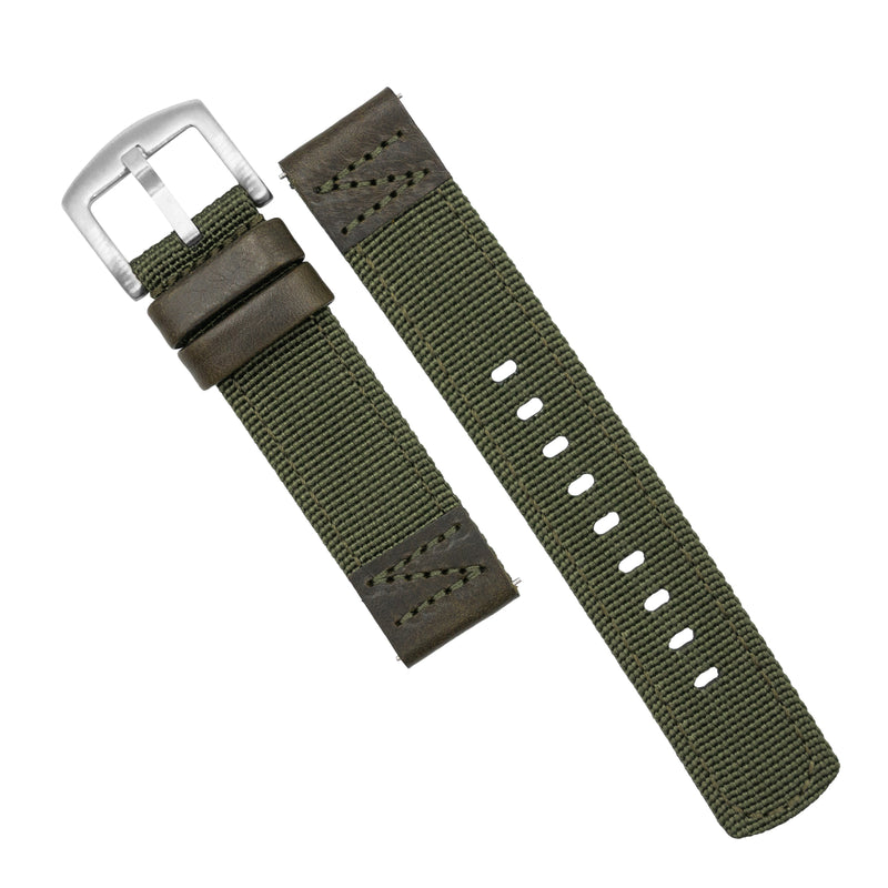 Field Canvas Watch Strap in Olive Brown