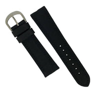 Canvas Watch Strap in Black with Silver Buckle (18mm) - Nomad watch Works