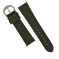 Canvas Watch Strap in Olive with Silver Buckle (18mm) - Nomad watch Works