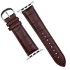 Genuine Croc Pattern Stitched Leather Strap in Brown (Apple Watch)