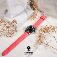 Premium Saffiano Leather Strap in Pink