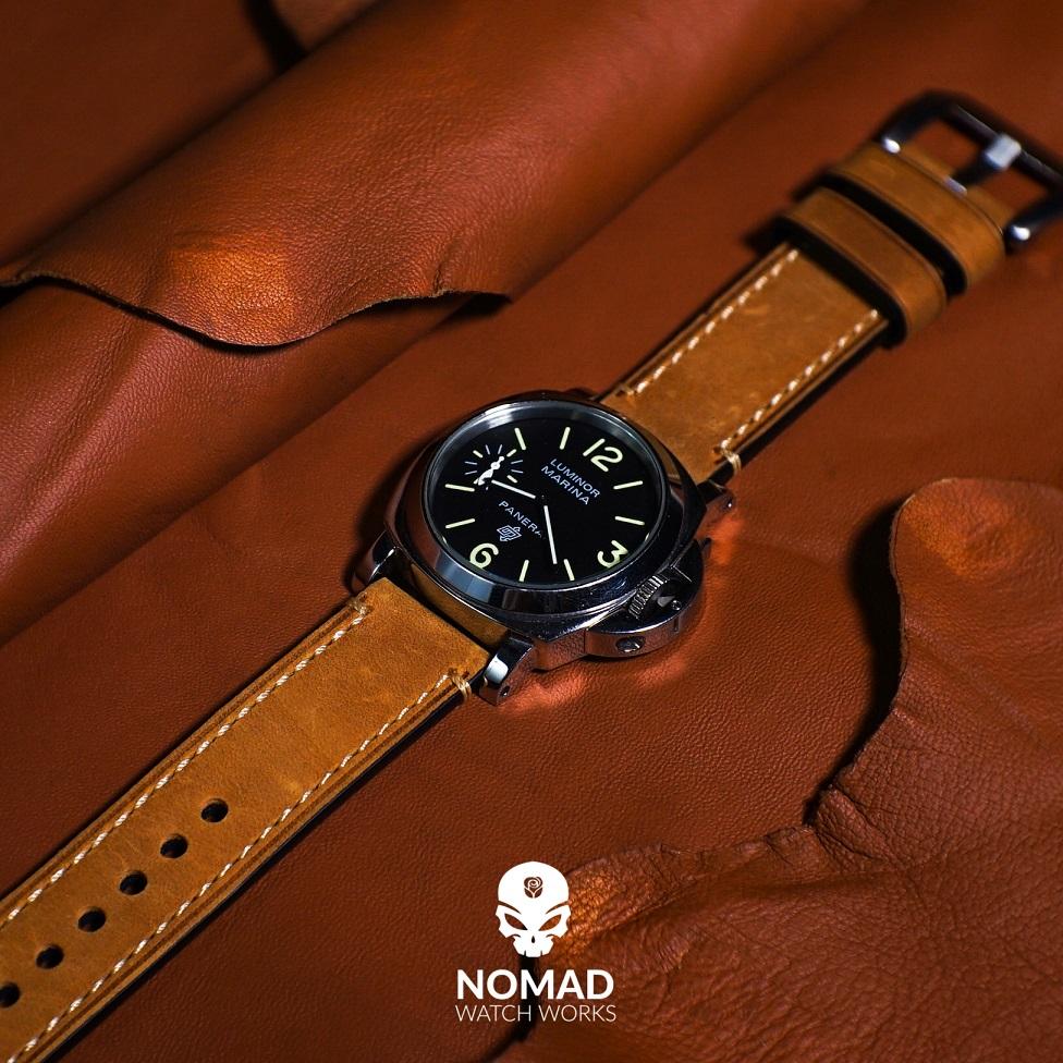 M1 Vintage Leather Watch Strap in Tan with Pre-V Silver Buckle (20mm) - Nomad watch Works
