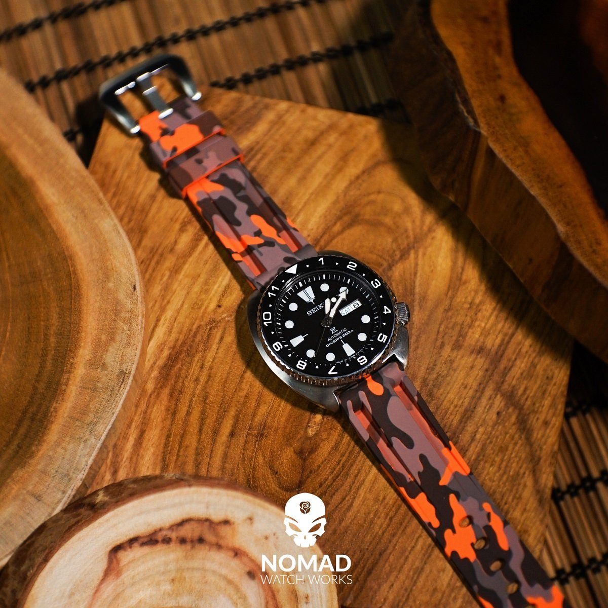 V3 Silicone Strap in Orange Camo