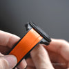 StrapXPro Curved End Rubber Strap for Seiko SKX/5KX in Orange/Black (22mm)