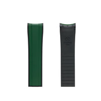 StrapXPro Curved End Rubber Strap for Seiko SKX/5KX in Green/Black (22mm)
