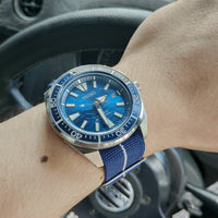 Marine Nationale Strap in Navy White with Silver Buckle (20mm)